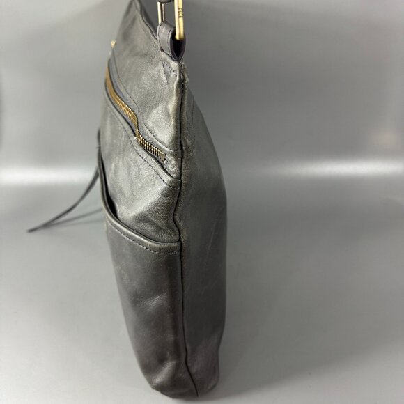 Hobo Angler Gray Leather Crossbody Bag - Picture 4 of 15